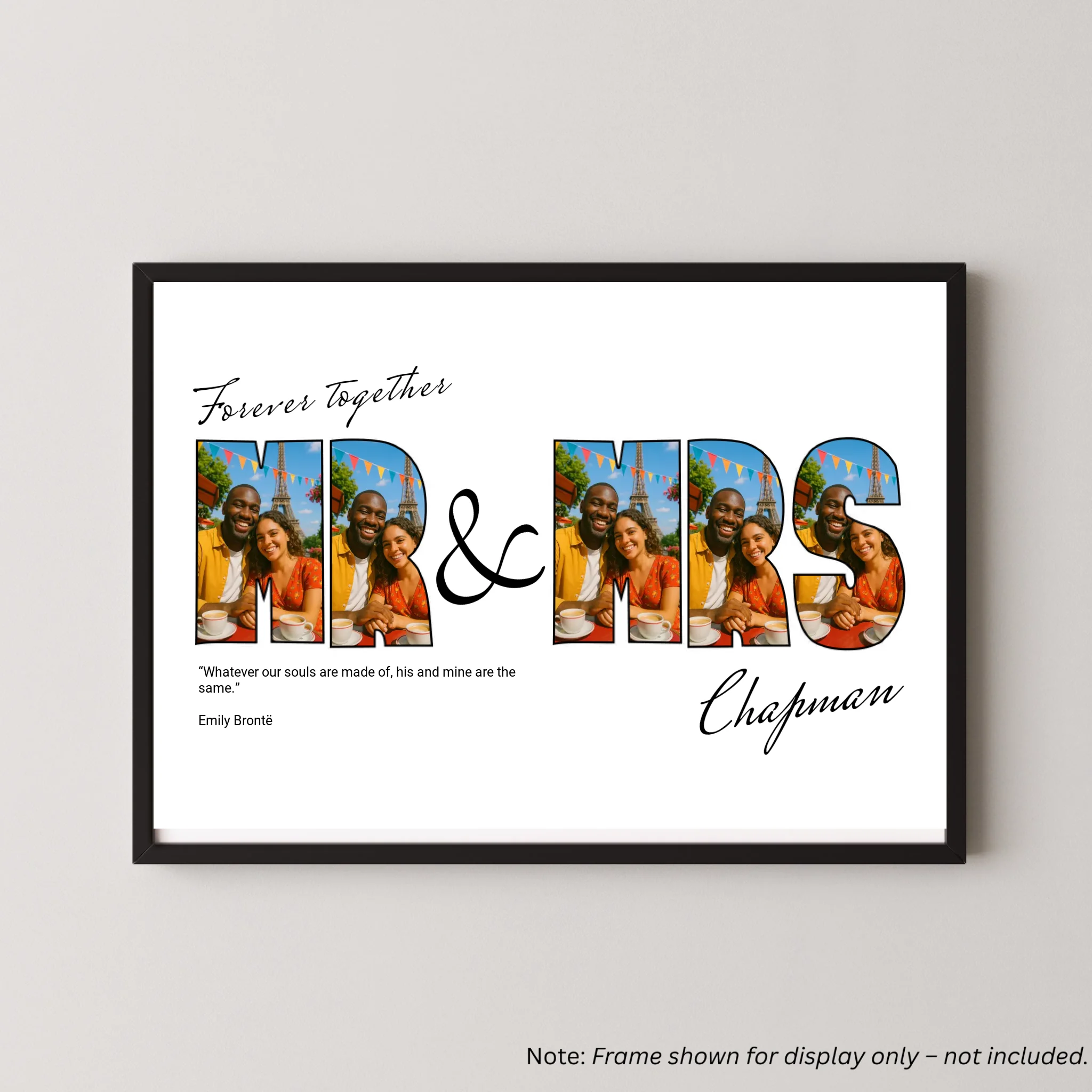 Mr & Mrs Print with Quotes - Letter Photo Collage