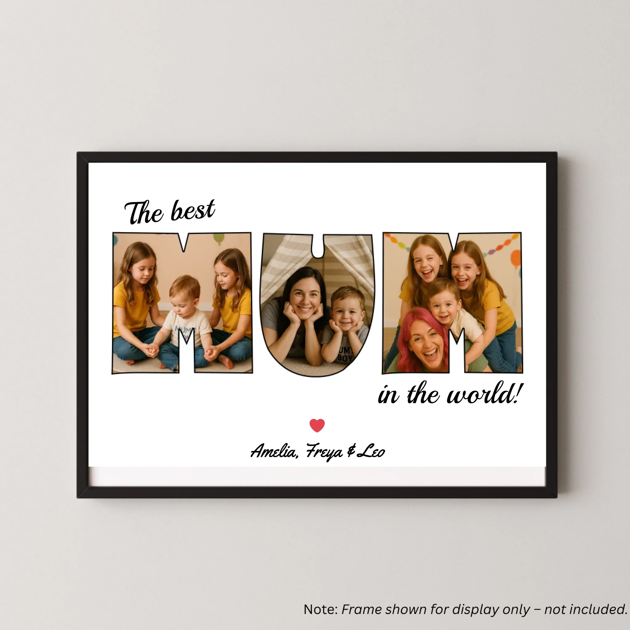 'Best Mum in the World' Print - Letter Photo Collage 