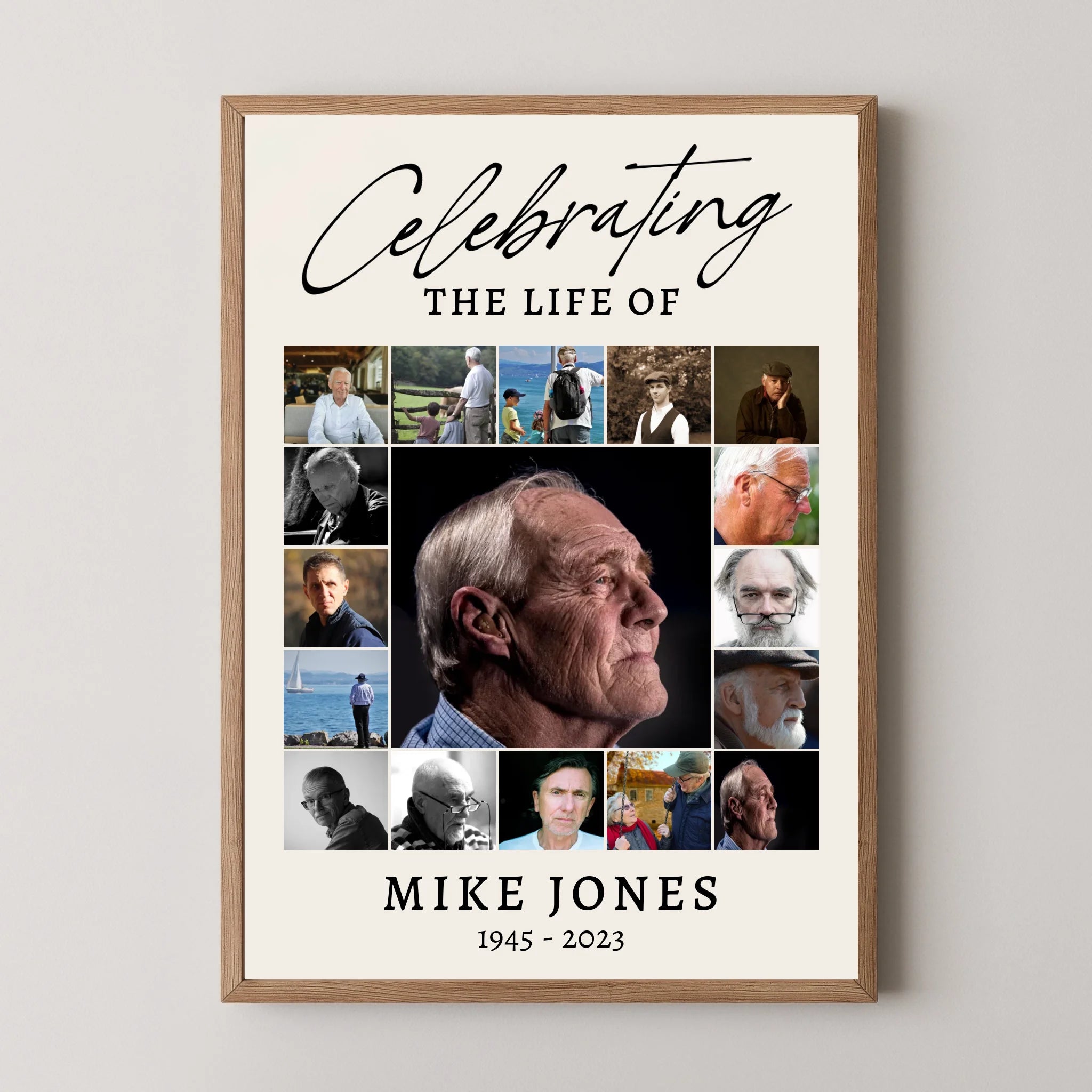 Funeral Photo Collage Print: Celebration of Life, Memorial Sign, In Loving Memory