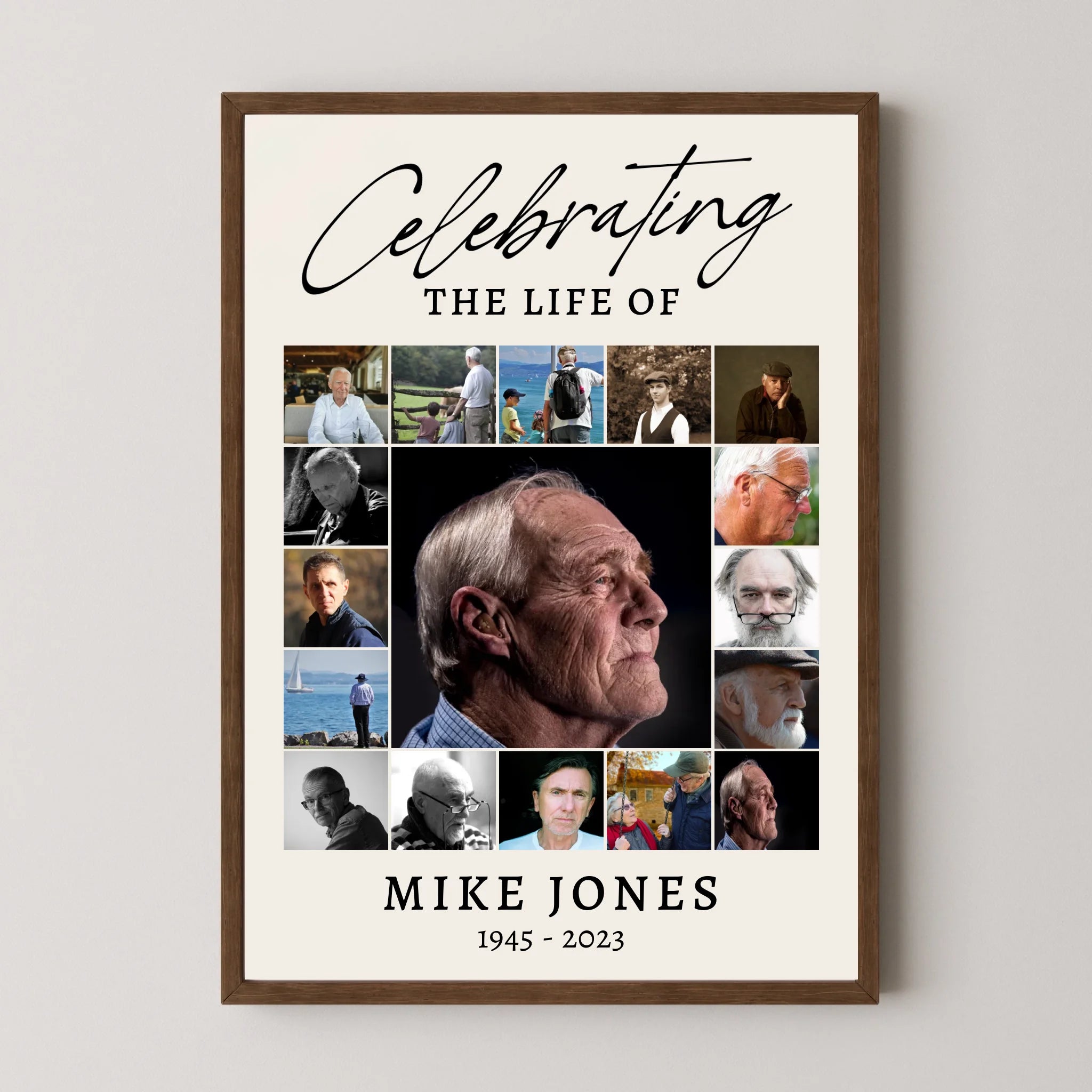 Funeral Photo Collage Print: Celebration of Life, Memorial Sign, In Loving Memory