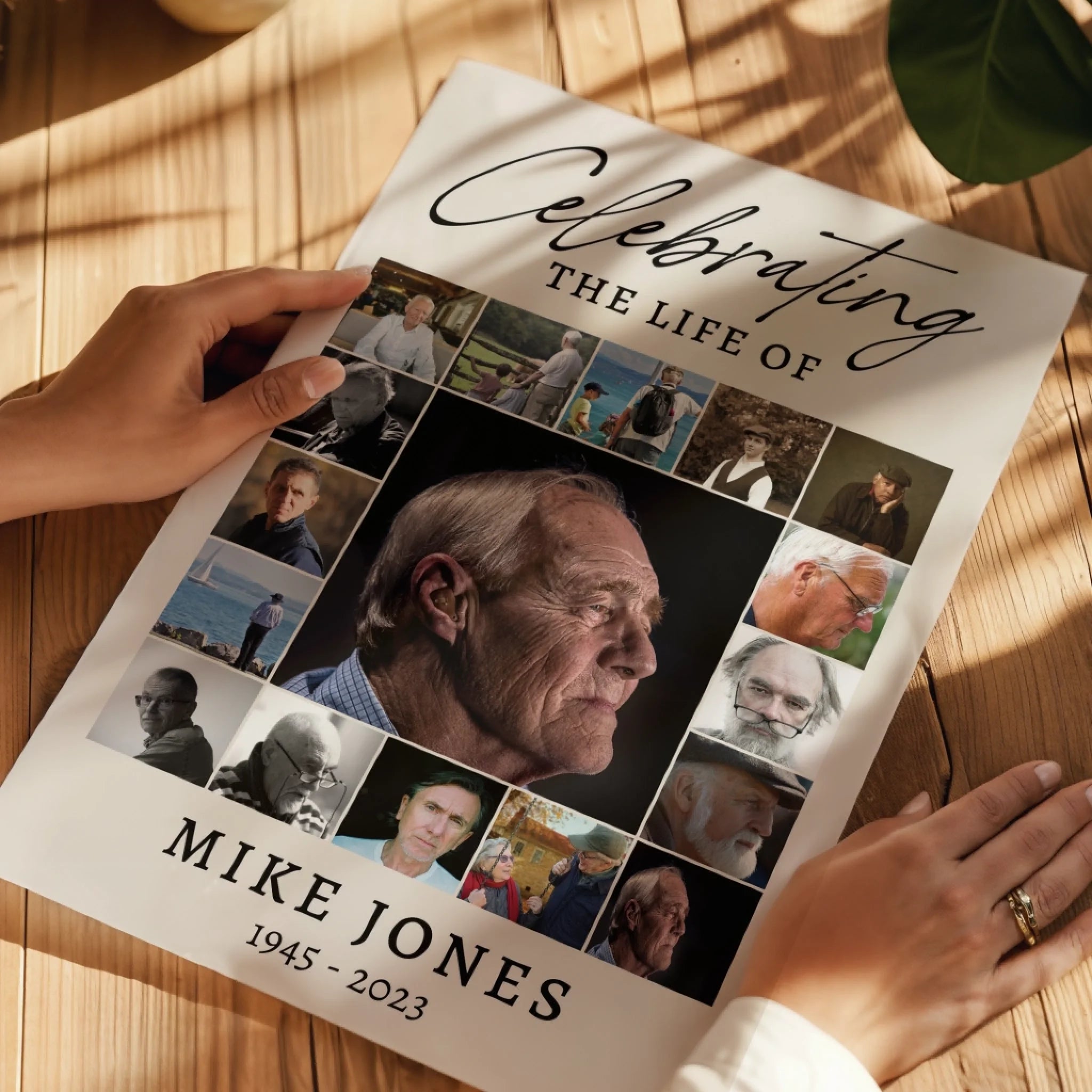 Funeral Photo Collage • Custom Memorial Sign • Celebration of Life • In Loving Memory