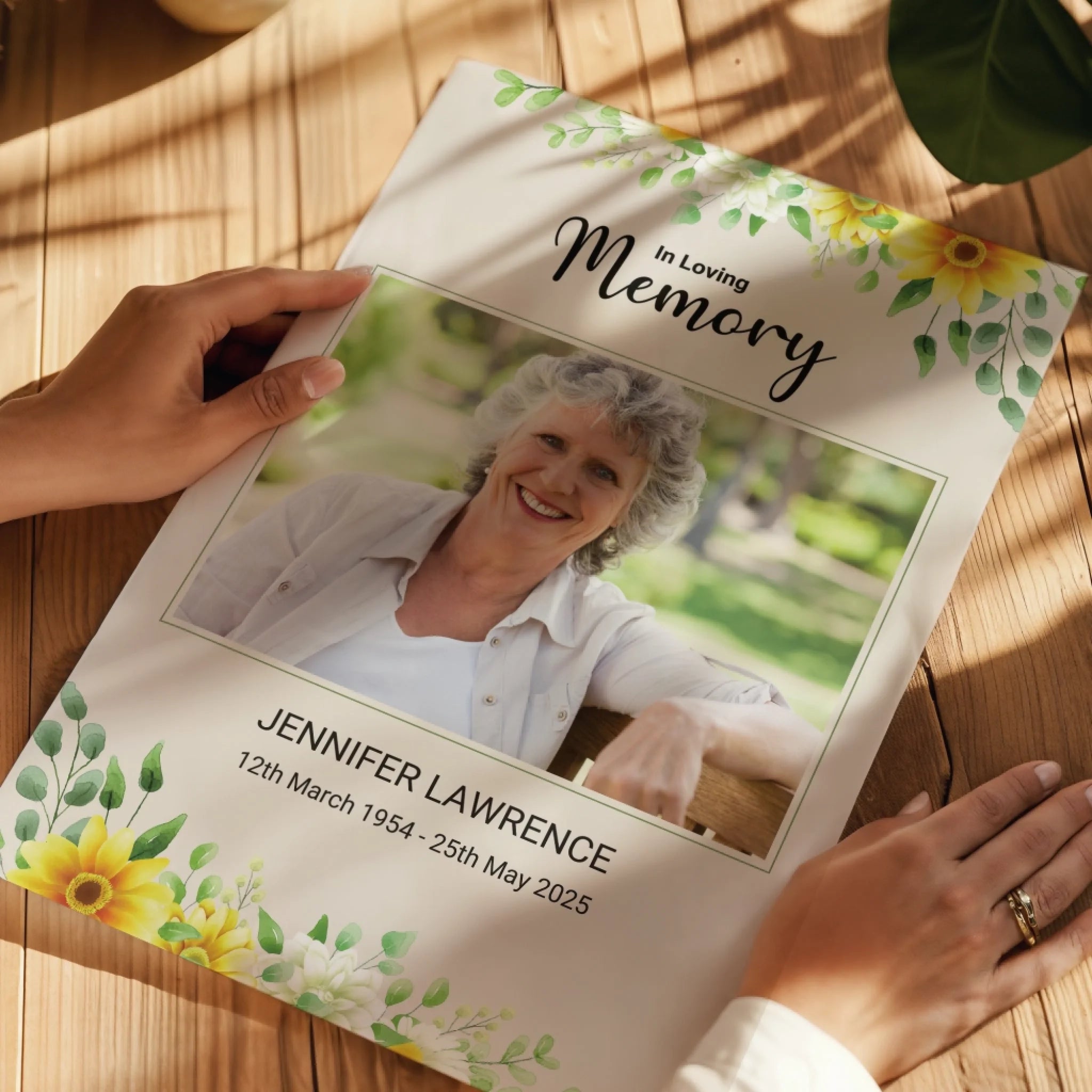 Custom Funeral Photo Print • Floral Memorial Sign • Celebration of Life • In Loving Memory Poster