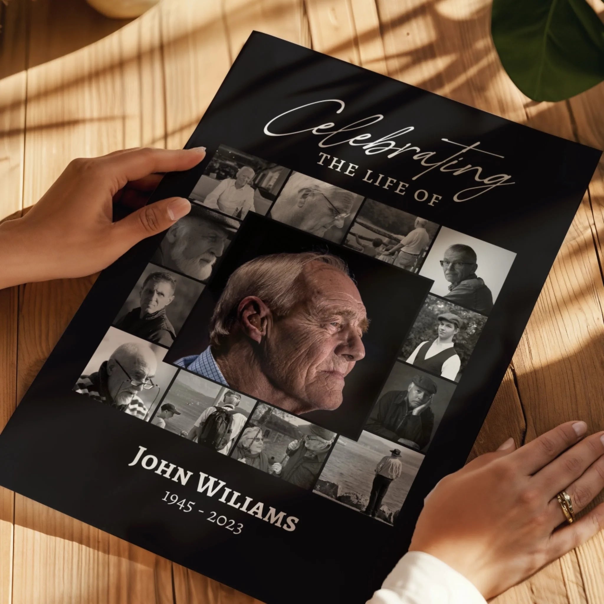 Funeral Photo Collage • Custom Memorial Sign • Celebration of Life • In Loving Memory • 13 Photos