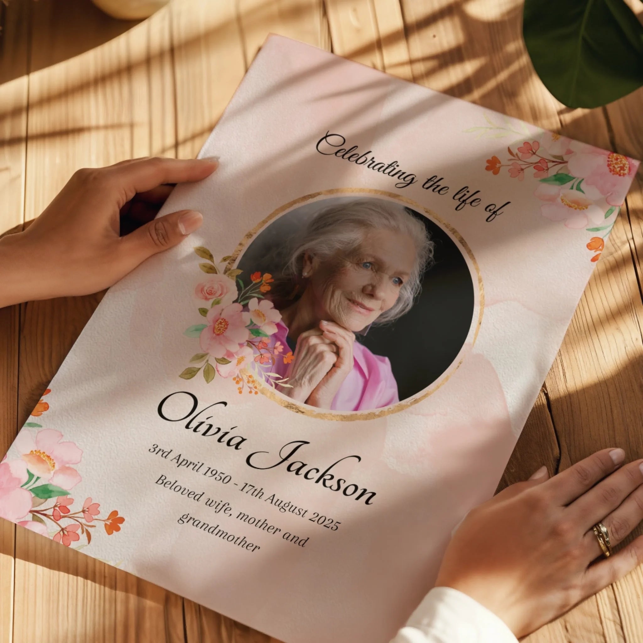 Custom Funeral Welcome Sign • Floral Memorial Poster • Celebration of Life • In Loving Memory Print