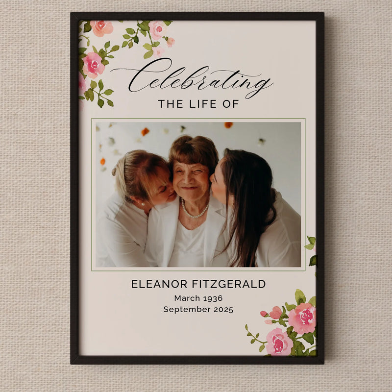 Custom Memorial Sign • Funeral Photo Print • Celebration of Life • In Loving Memory Poster
