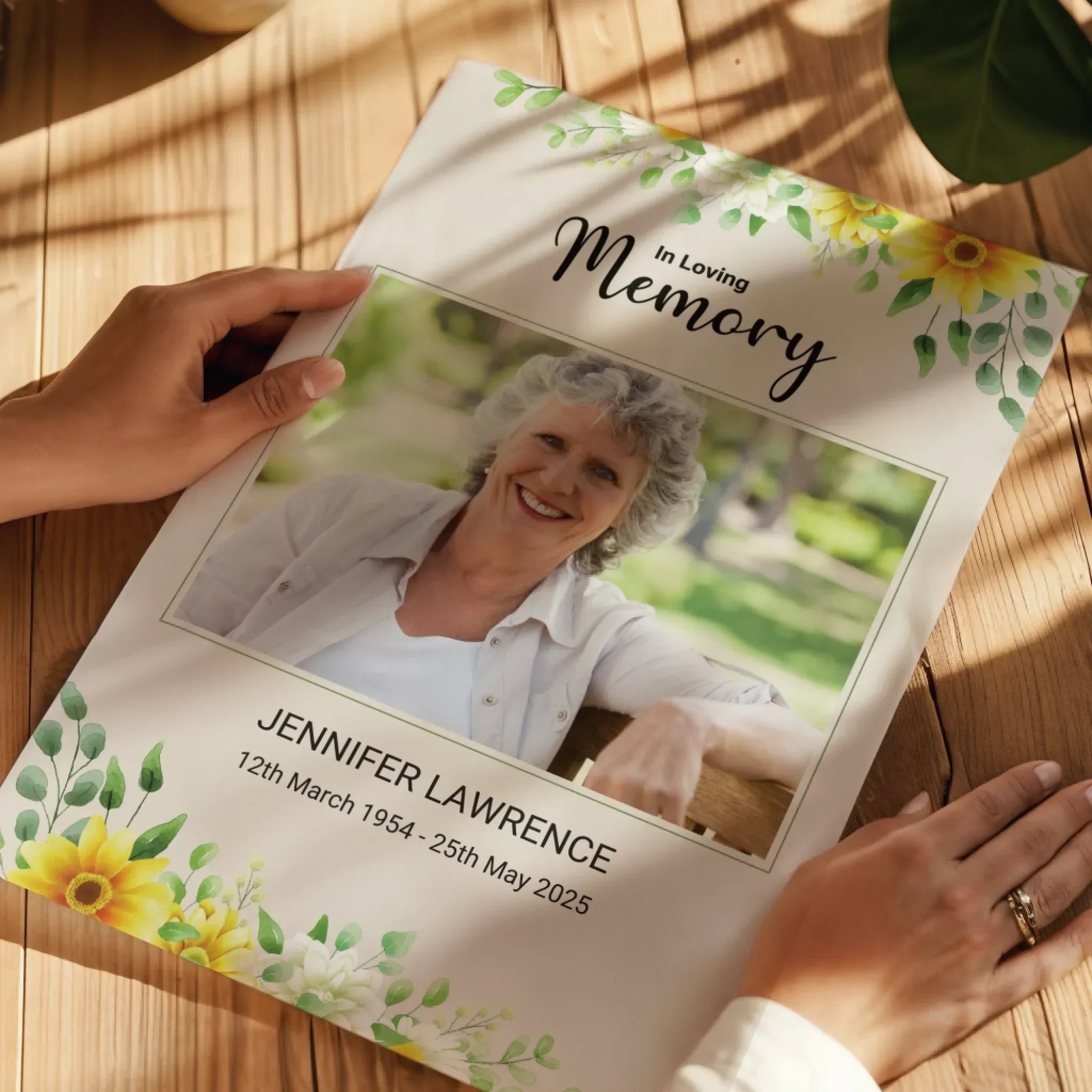 Custom Funeral Photo Print • Floral Memorial Sign • Celebration of Life • In Loving Memory Poster