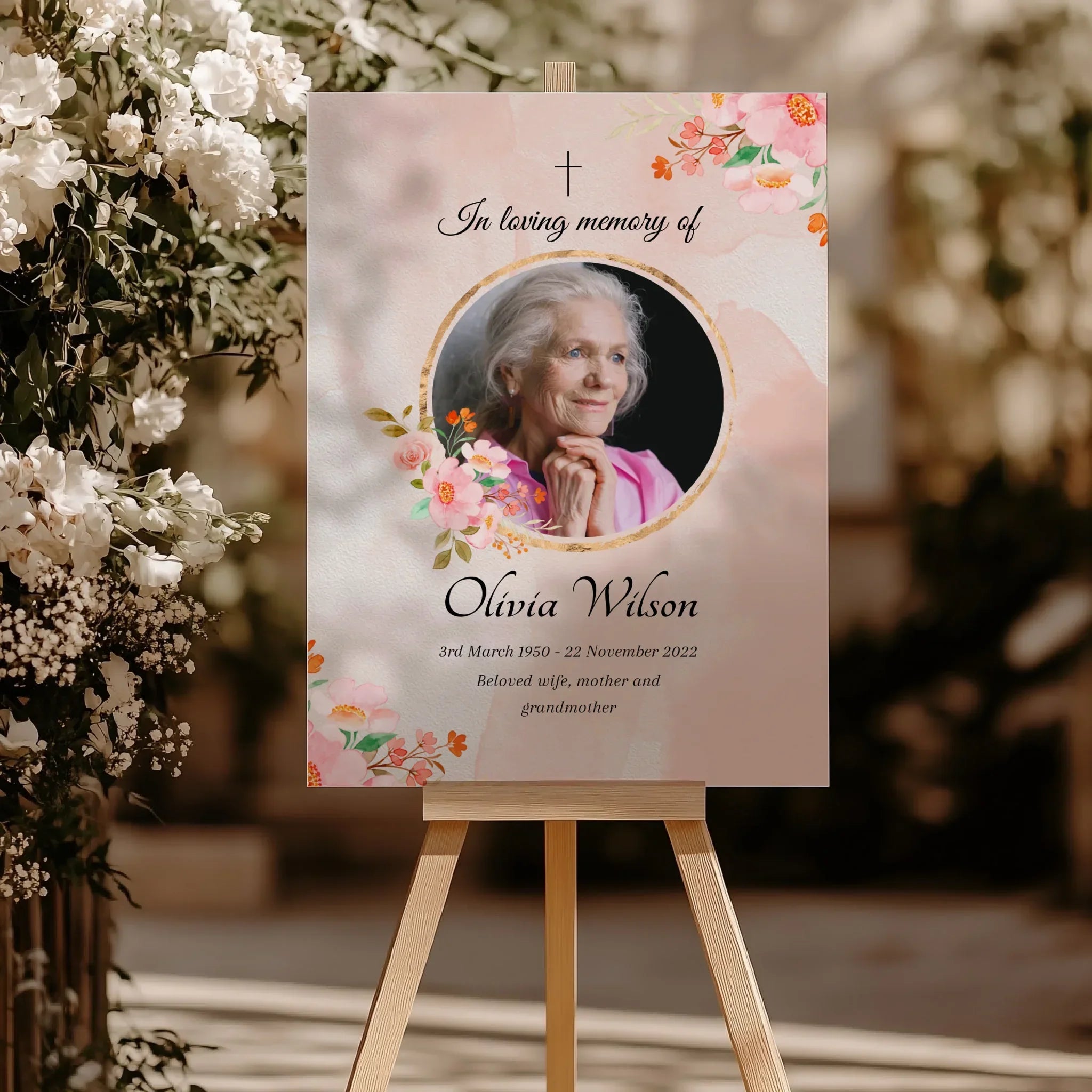 Custom Funeral Welcome Sign • Floral Memorial Poster • Celebration of Life • In Loving Memory Print