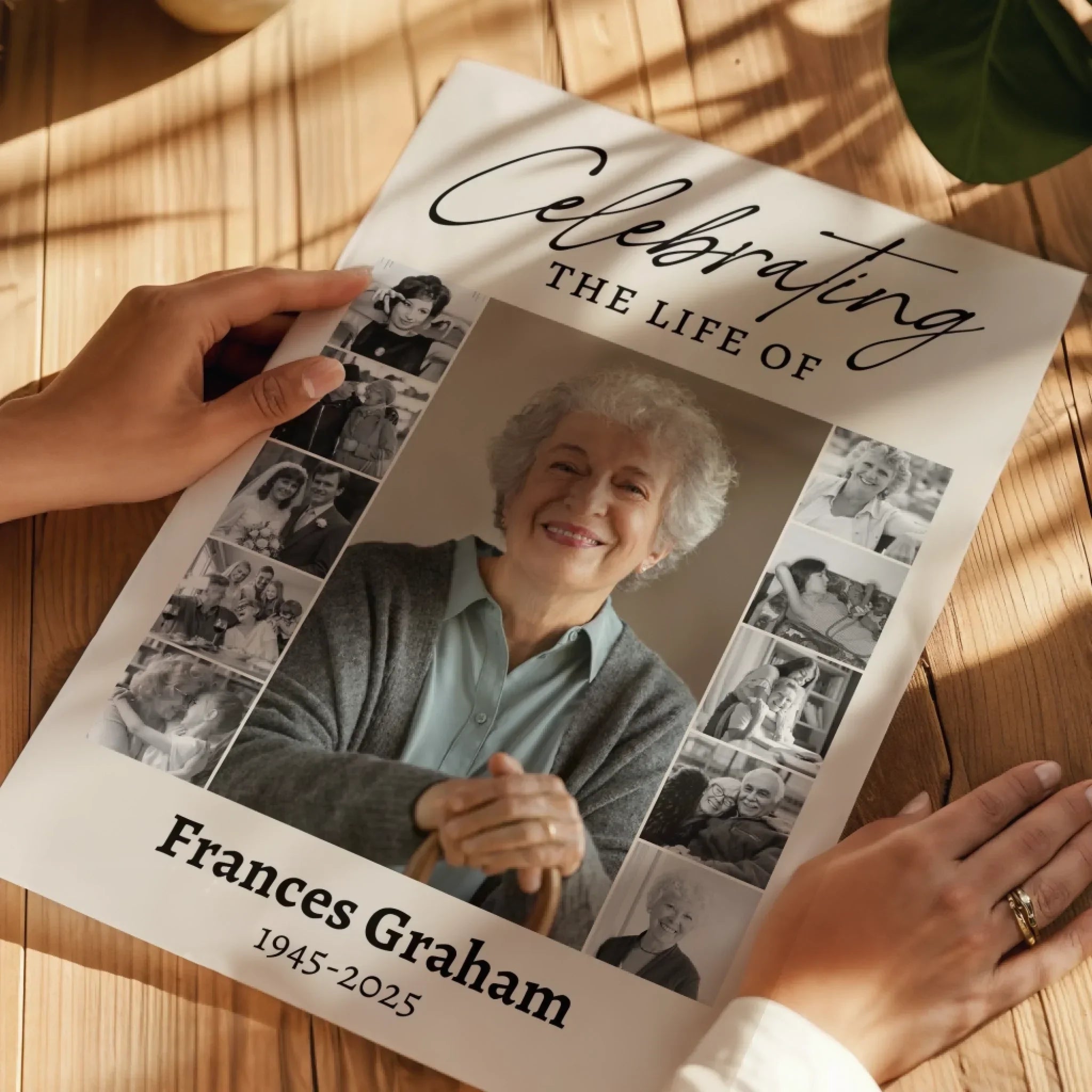 Funeral Photo Collage • Custom Memorial Sign • Celebration of Life • In Loving Memory  • 11 Photos