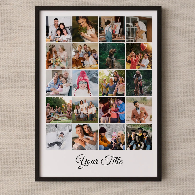 Personalised 20 Photo Collage Print • Custom Family, Pet Lover or Couple Gift