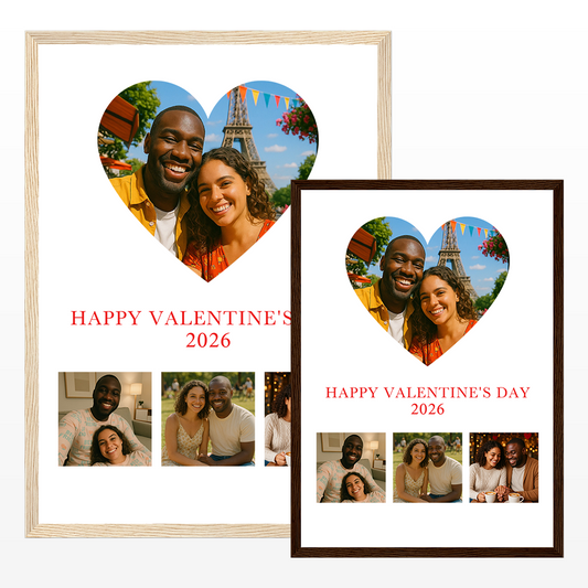 Personalised Valentine’s Day Poster with 4 Photo Upload - alternate view