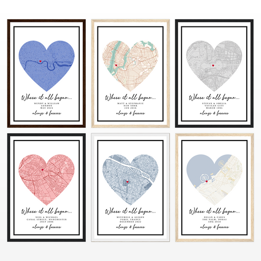 Personalised 'Where It All Began' City Map Poster - alternate view